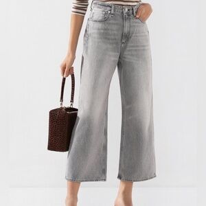 NWT Rag & Bone Women’s Ruth Super High Rise Ankle Wide Leg Jean Pearl Size 31
